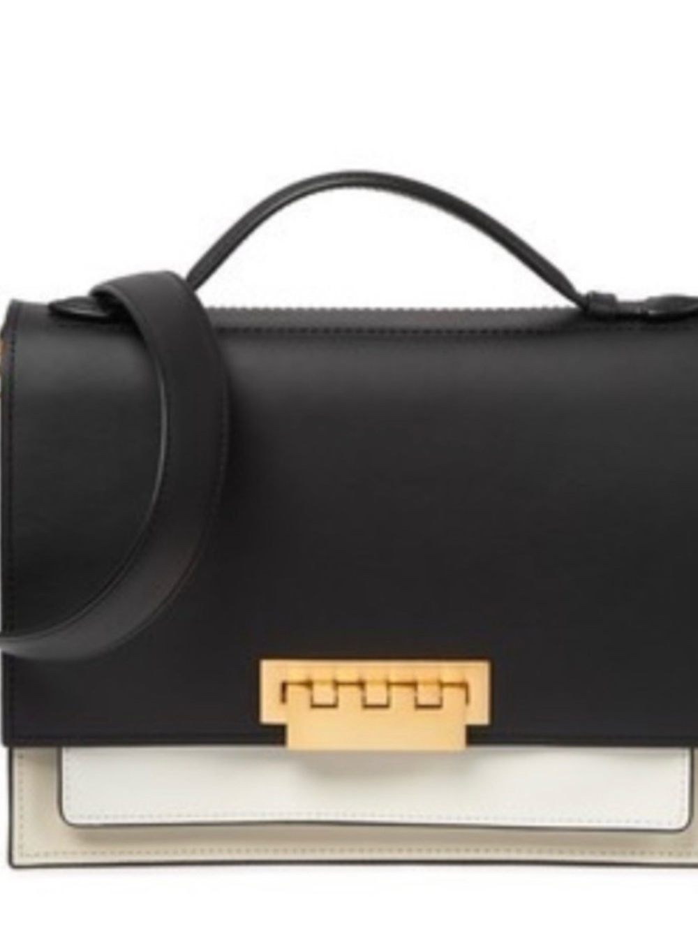 Zac Posen leather colorblock shoulder satchel
